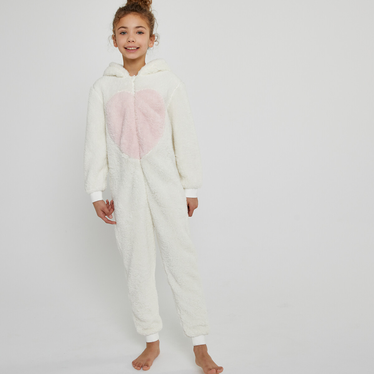 COLEÇÕES LA REDOUTE<br>Macacão em fleece macio, bordado de gato