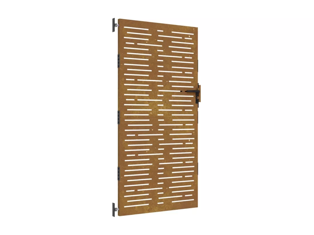 Portail de jardin 85x200 cm acier corten conception de carré