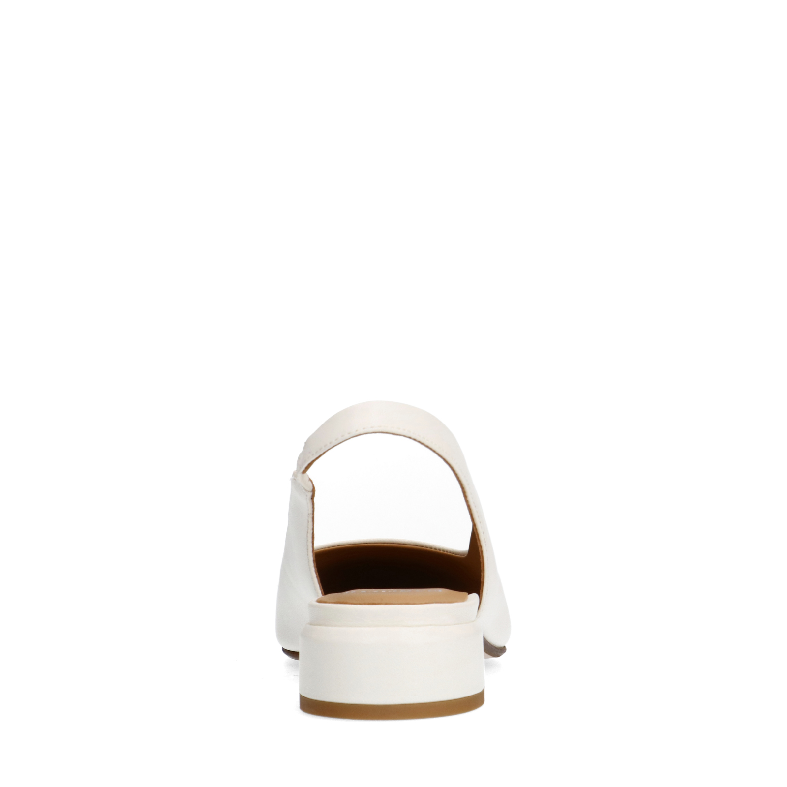 Witte leren slingbacks