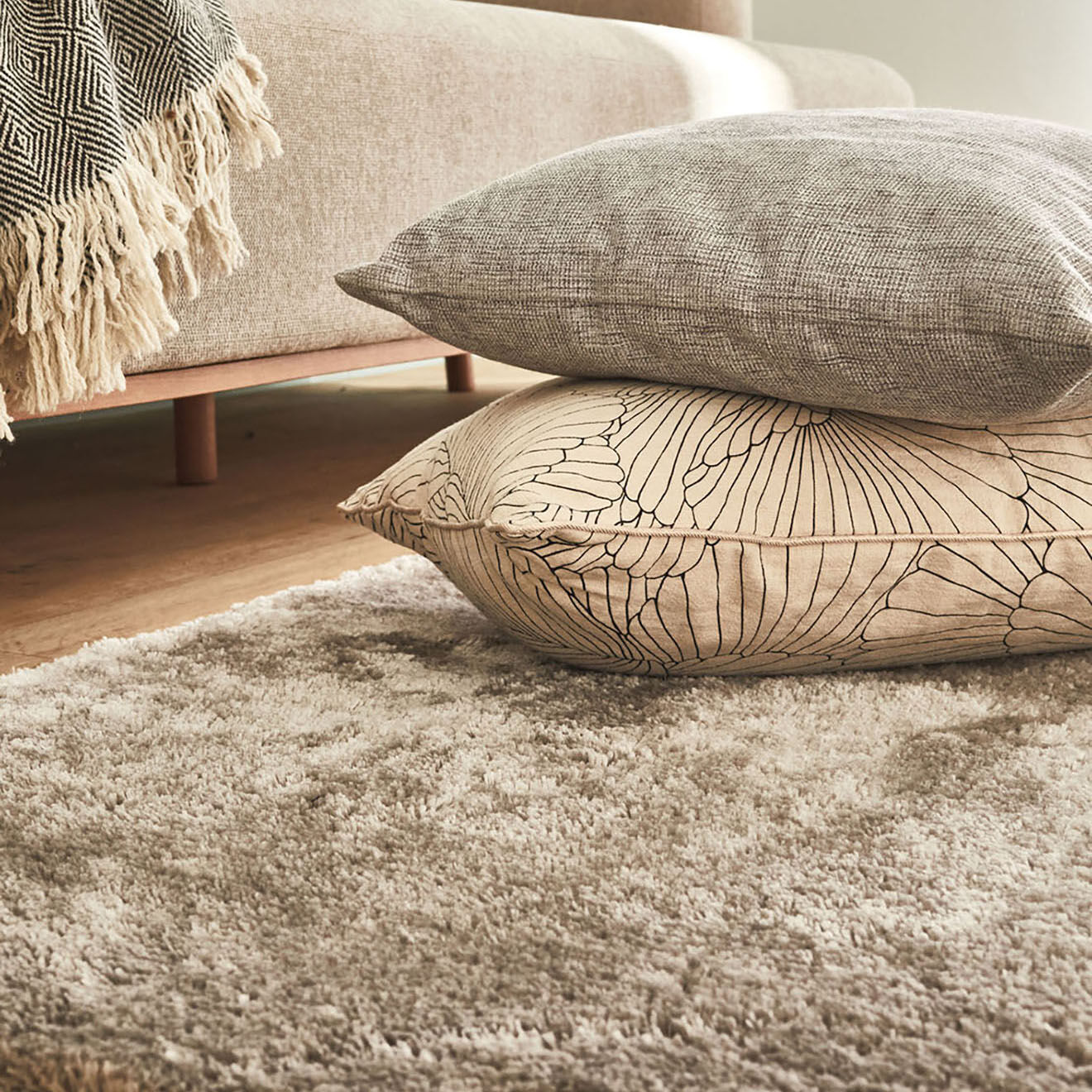 Nazar Rugs Tapis shaggy doux Oslo 902 taupe - 160x230 cm
