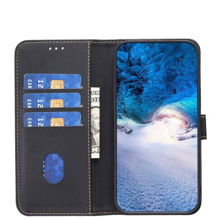 Samsung Galaxy A26 / A17 Leder Tasche Flip Cover mit Kartenfächer - Schwarz