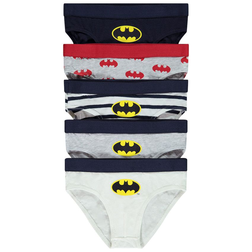 Lot de 5 slips motifs Batman Warner pour garçon - Ecru