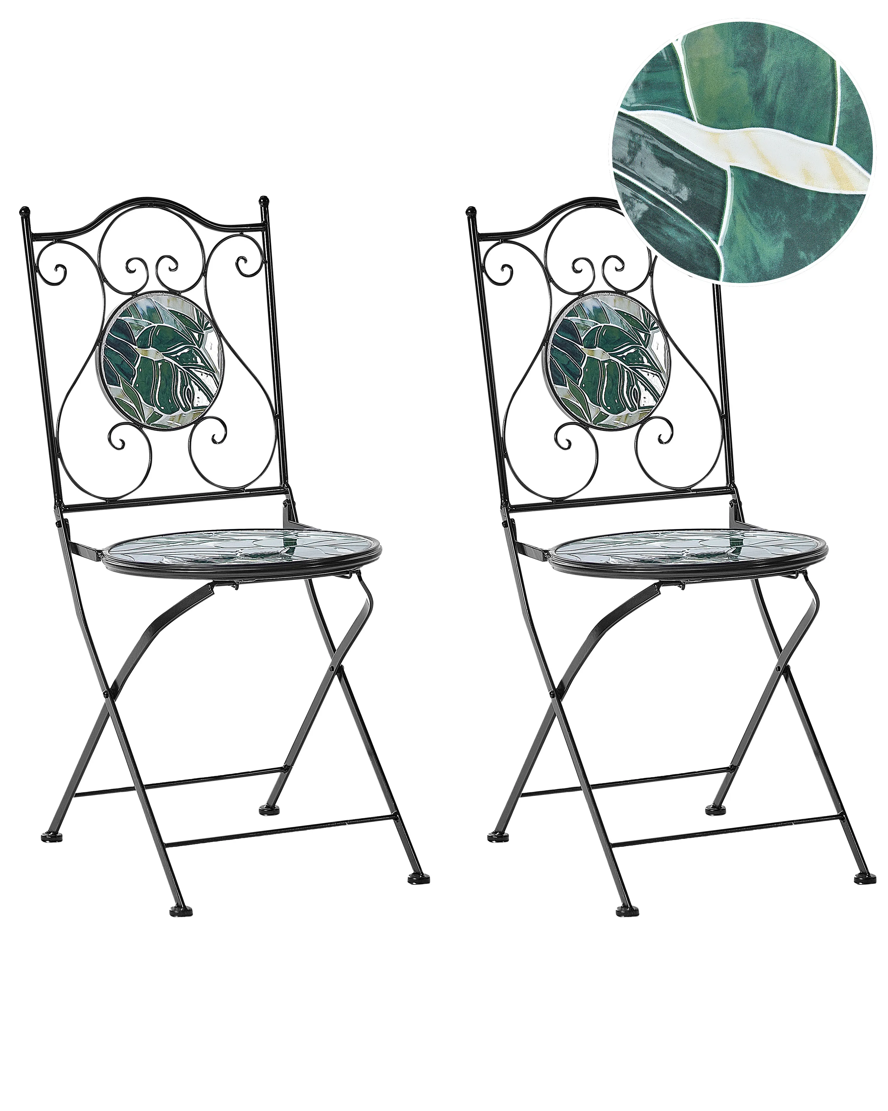 Set van 2 tuinstoelen COZZANA Metaal Zwart