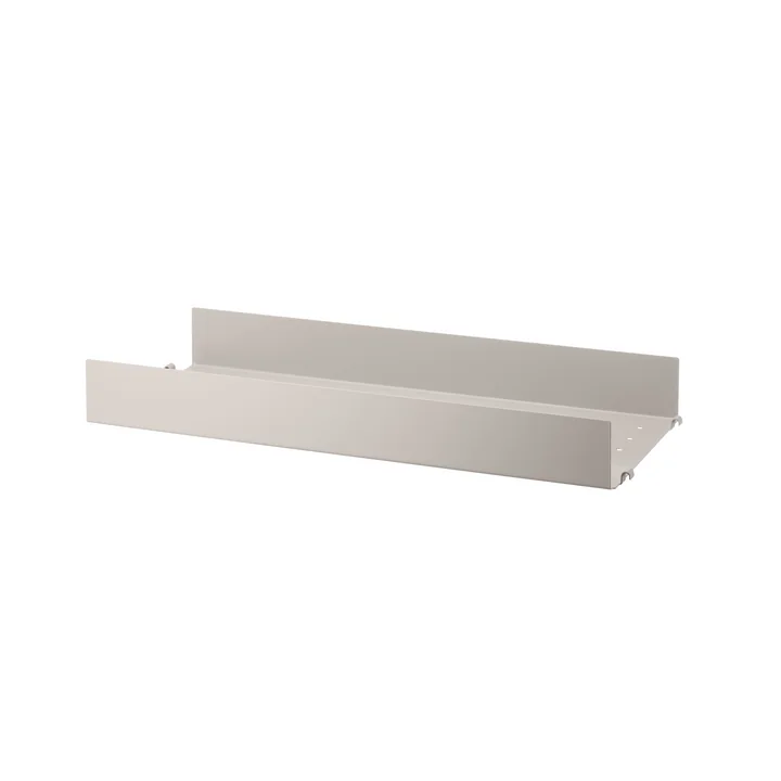 String - Metallboden mit hoher Kante, 58 x 20 cm, beige