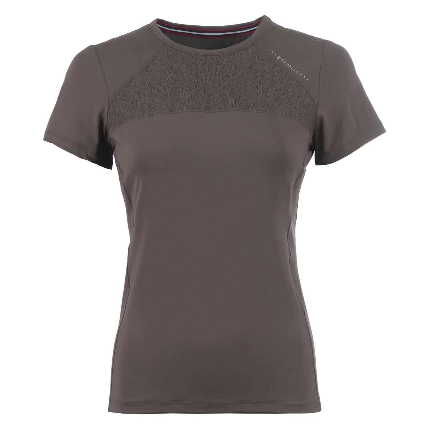 Cavallo T-Shirt CAVAL LACE R-NECK SHIRT - sepia olive