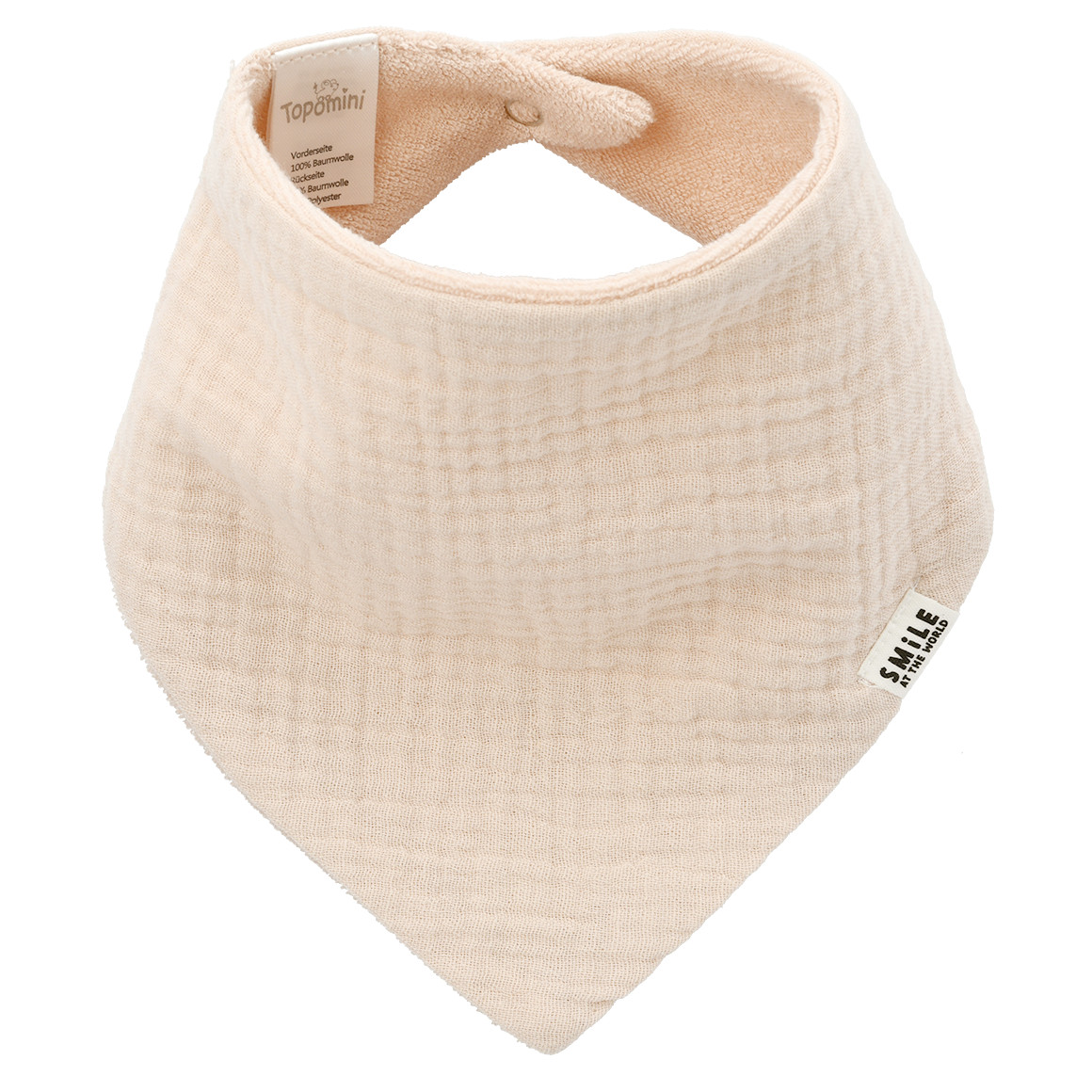 Topomini Baby Musselin-Bandana mit Frottee-Innenseite creme