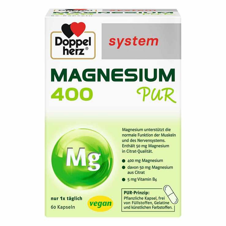Doppelherz Magnesium 400 Pur system Kapseln, 60 St