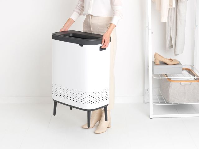 Bo Wasbox Hi, 2 x 45 liter, kunststof deksel - White