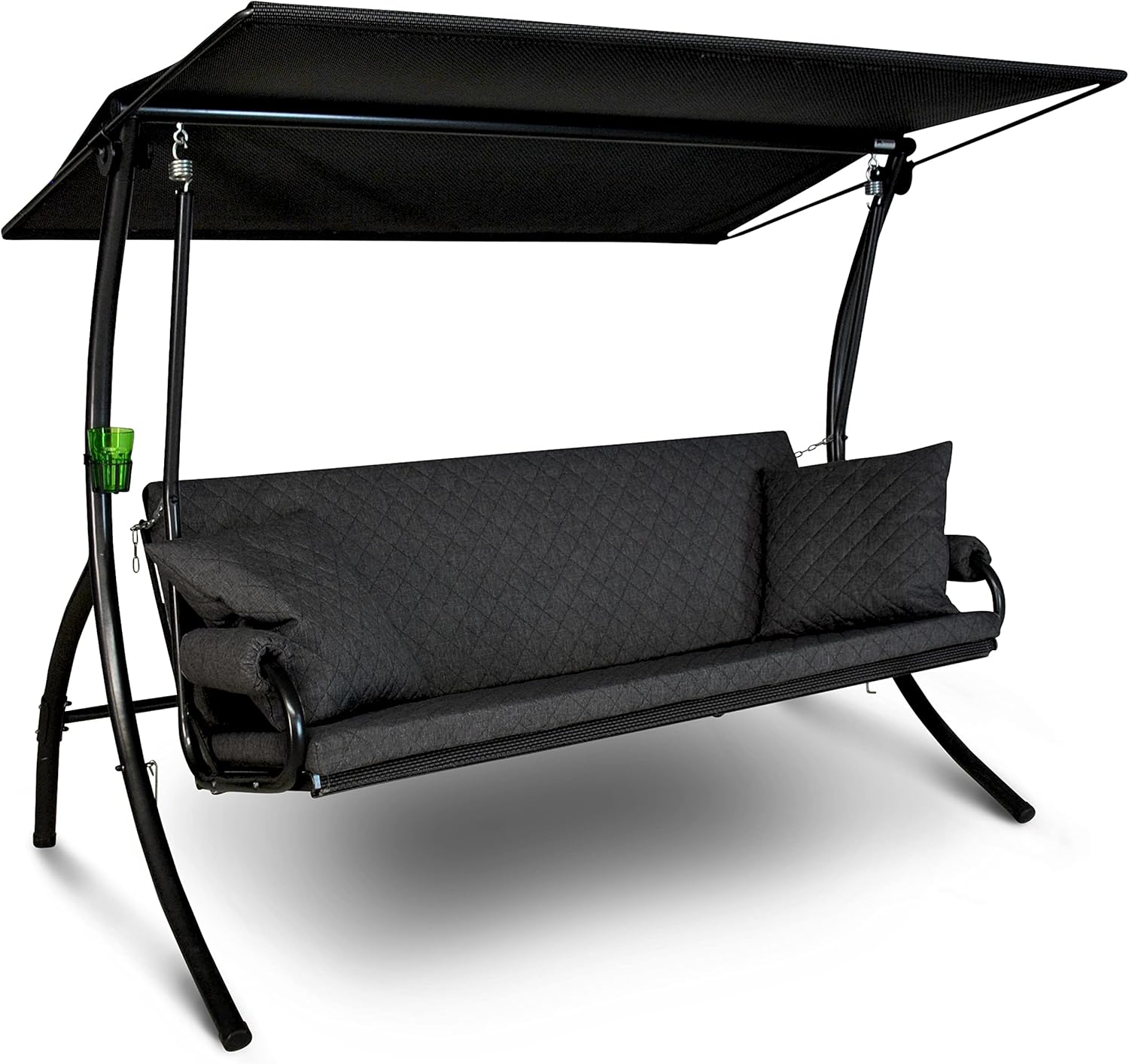 Angerer Hollywoodschaukel Elegance Joy – Schaukel zum Sitzen, Liegen & Entspannen, inkl. Bett-Funktion, einfache Montage, Made in Germany, hochwertiger Stoff, Dunkelgrau