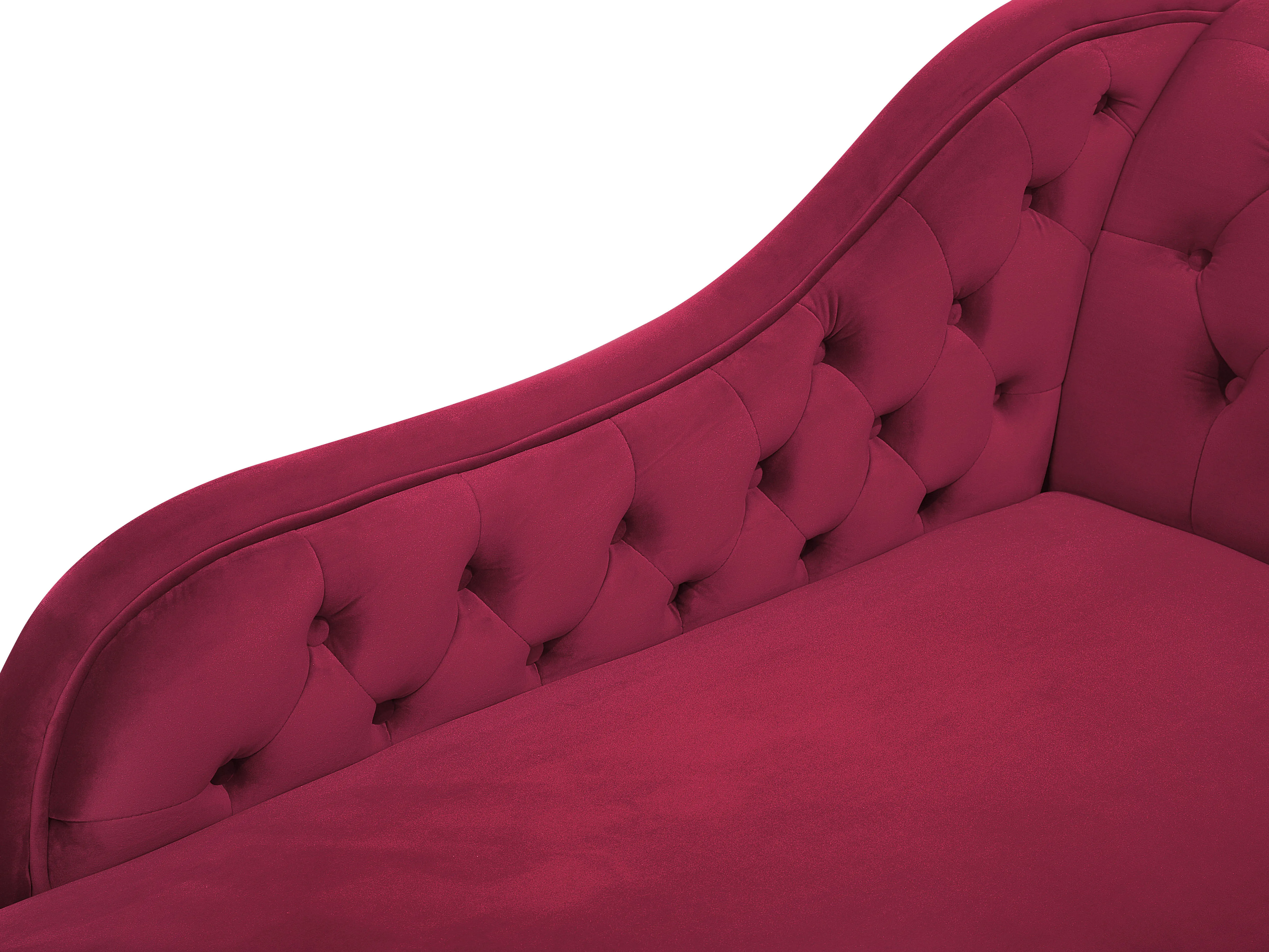 Rechtszijdige chaise longue NIMES Fluweel Donkerrood