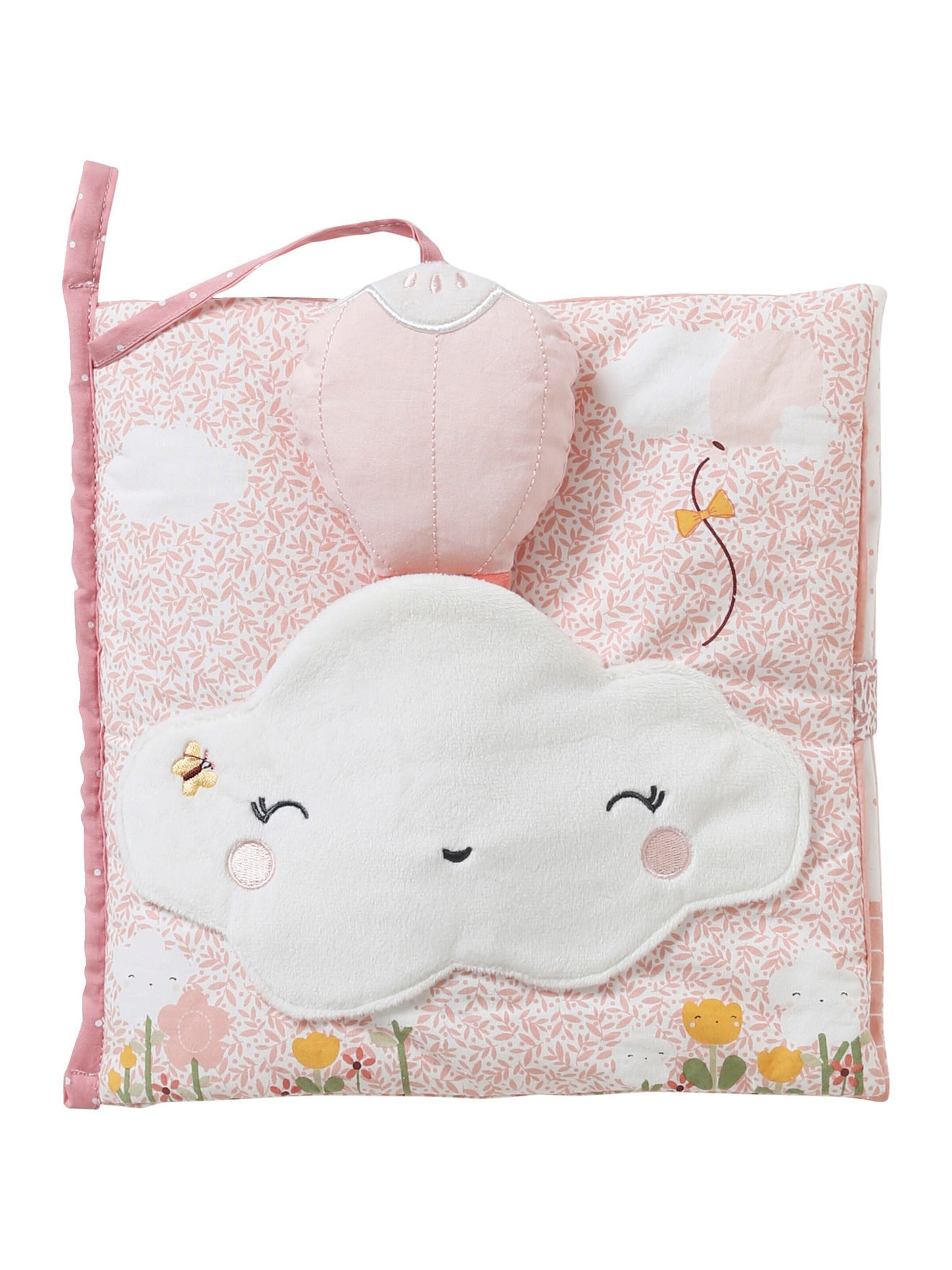 Vertbaudet Baby Stoffbuch mit Plüschtieren ROSA WELT mehrfarbig