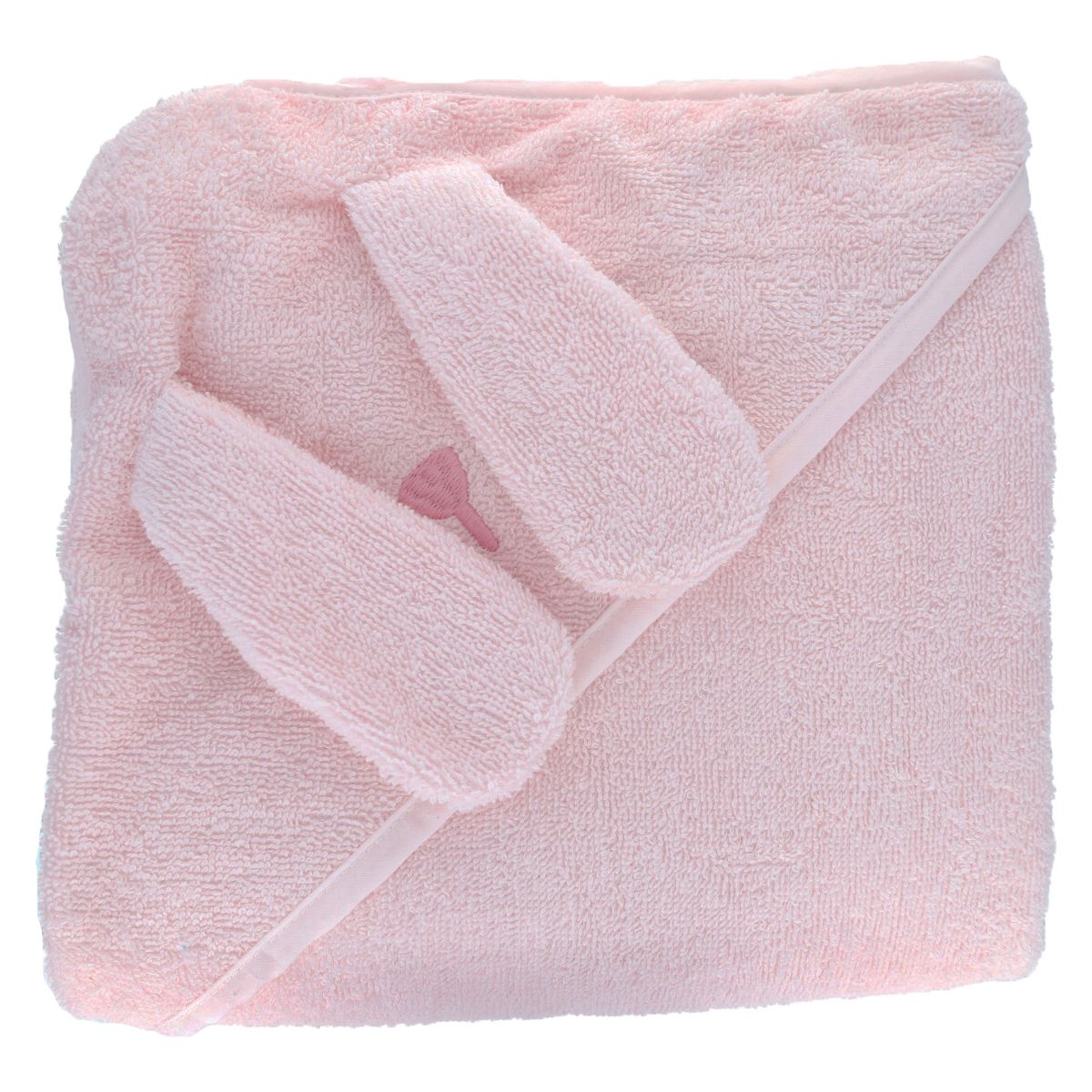 Cape de bain lapin rose pâle