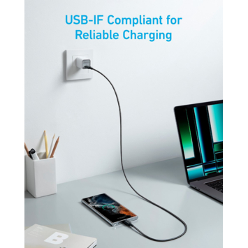 Anker 322 USB-C naar USB-C kabel snelladen 2 m zwart
