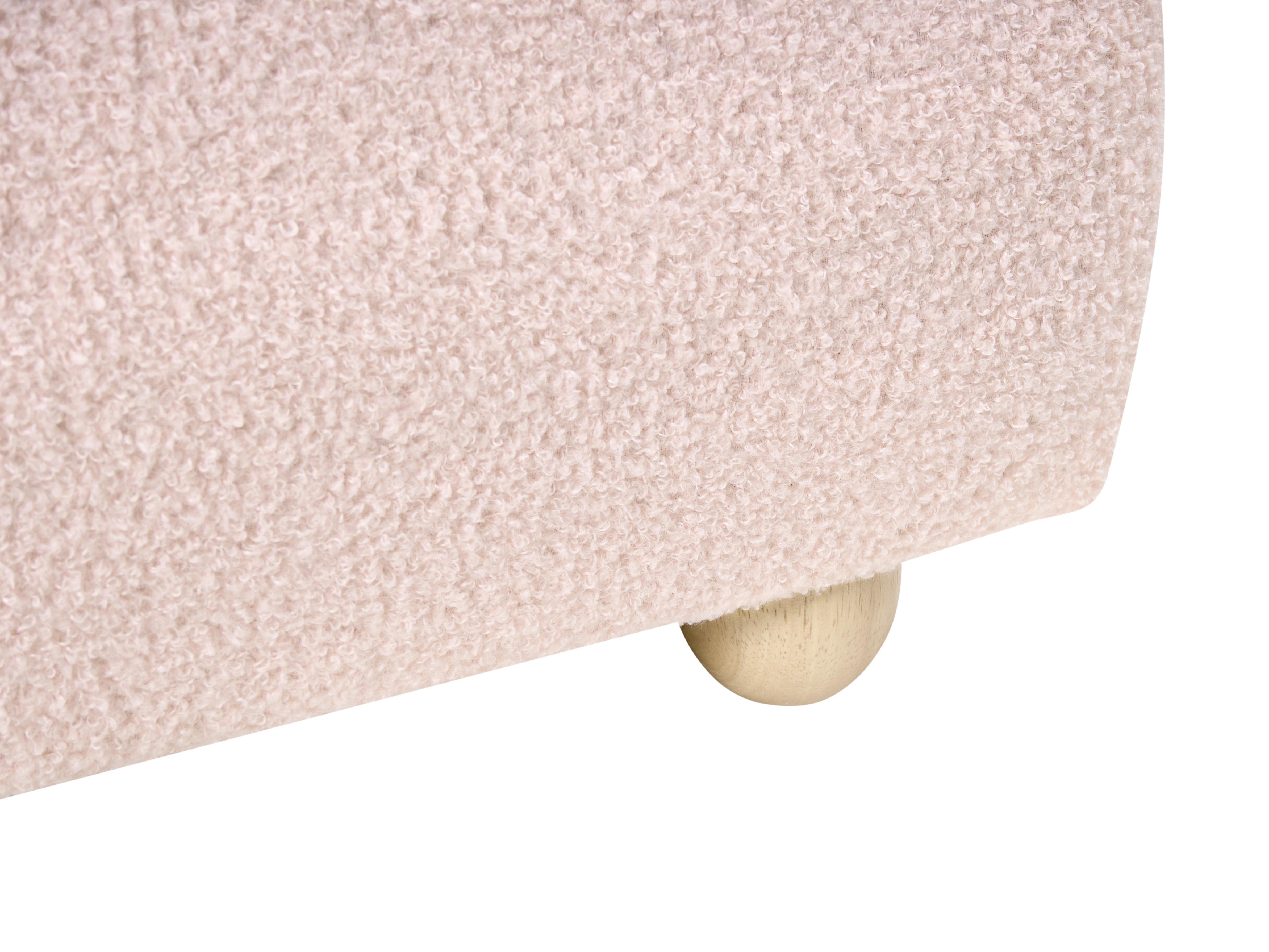 Bed met opbergruimte Bouclé BLAGNAC 90 x 200 cm Roze
