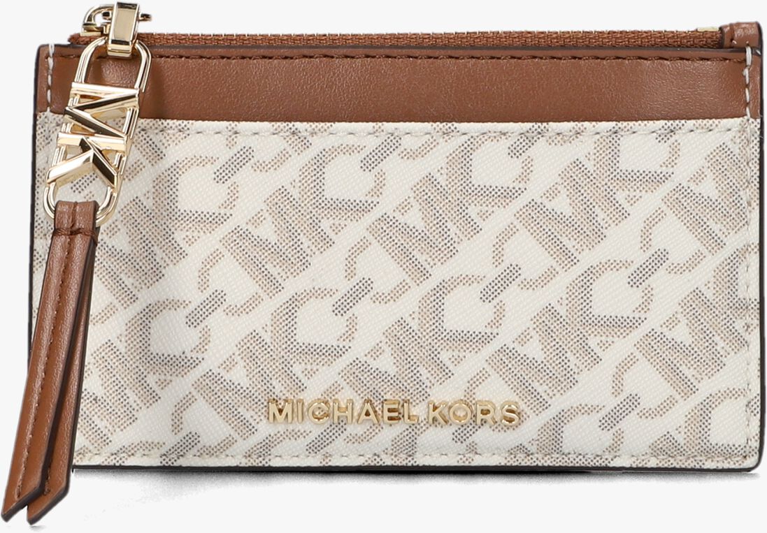 MICHAEL KORS beige michael kors portemonnee sm zip card case