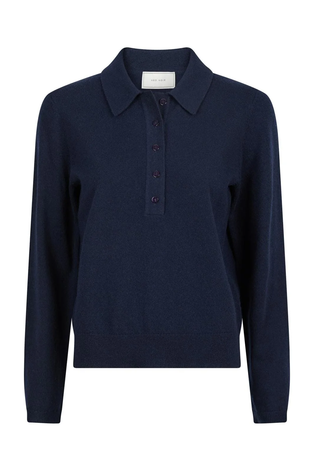 Neo Noir Genea Knit Polo Blouse 163891 navy