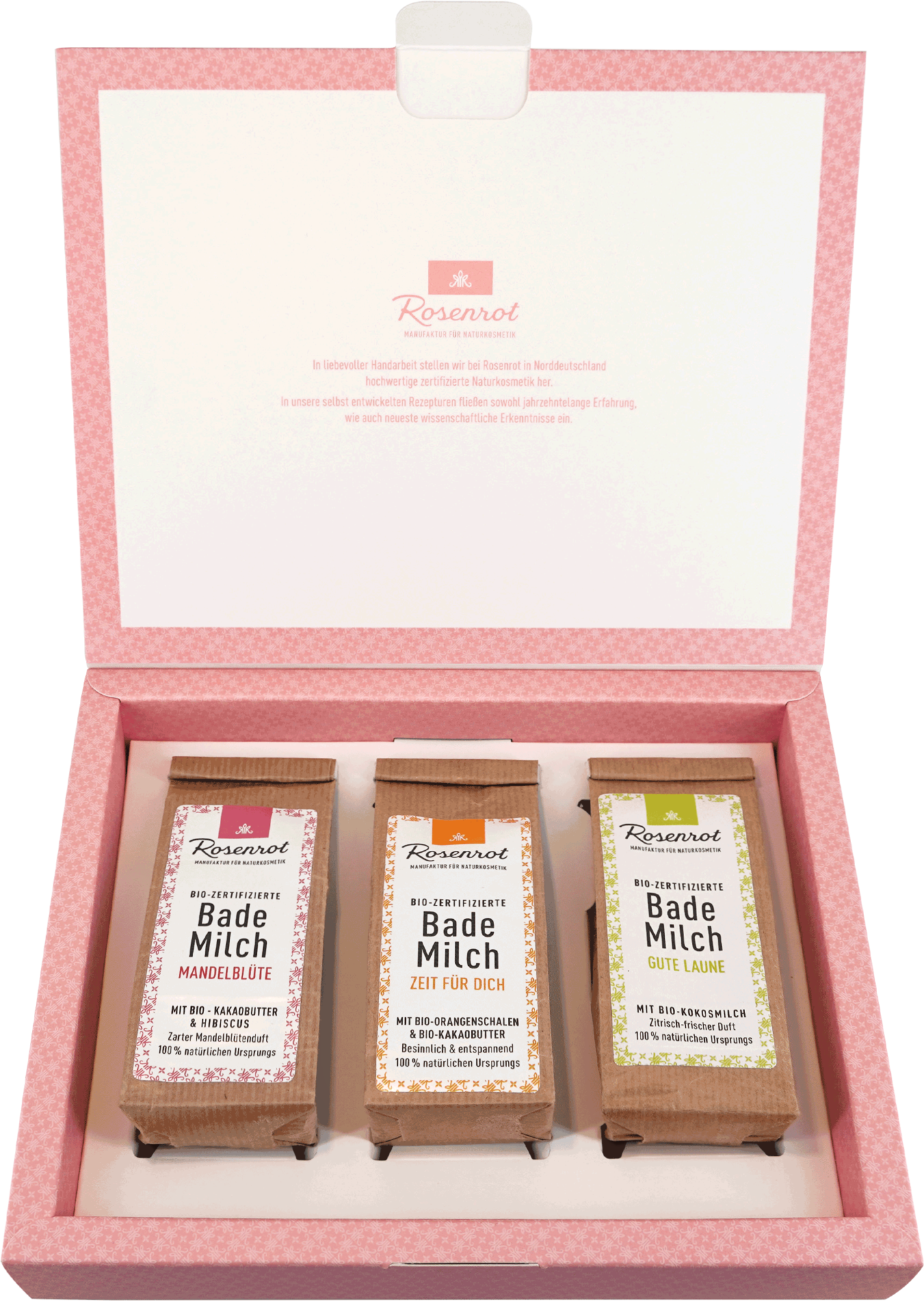 Rosenrot  Geschenkset Bademilch „Trio“