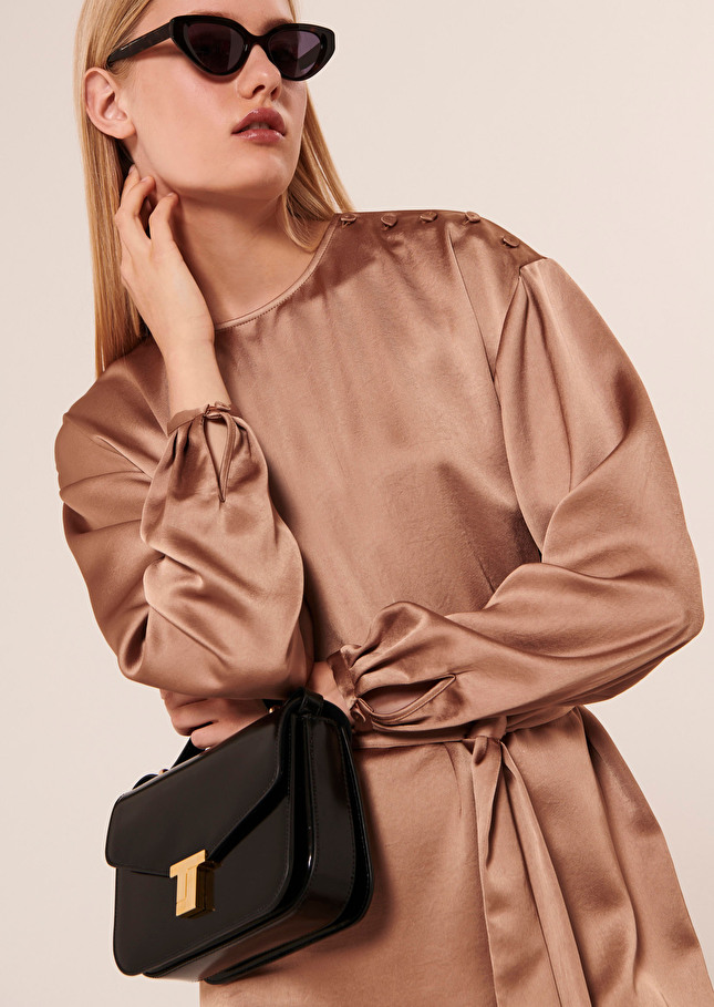 Robe Rubymarron en satin fluide