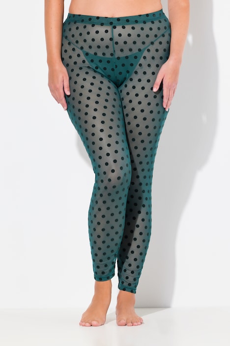 Strumpf-Leggings, Mesh, Flock-Punkte