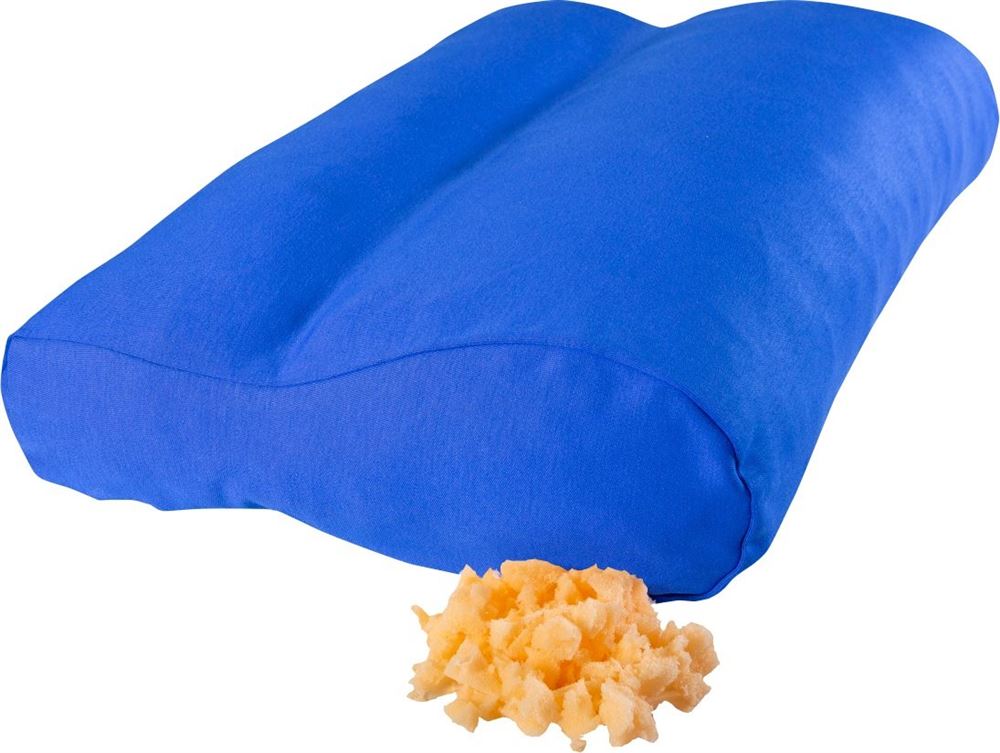 ELSA Flocken-Nackenkissen<br>1 Stück, 50x11cm, inklusiv Baumwollbezug blau