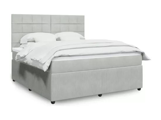 Sommier à lattes de lit et matelas Gris clair 180x200cm Velours