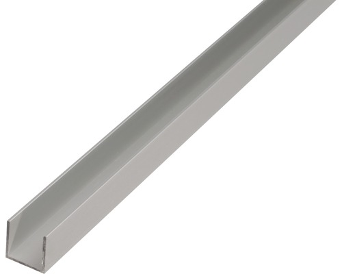 U-profiel aluminium zilver geanodiseerd 15x10x1,5 mm, 2,6 m