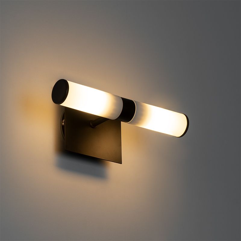 Smart badkamer wandlamp zwart IP44 2-lichts incl. 2 Wifi G9 - Bath