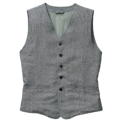 Herren-Hauler-Vest gestreift, Grau-Weiß