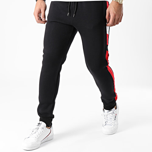 Pantalon Jogging A Bandes Berreta Noir Rouge