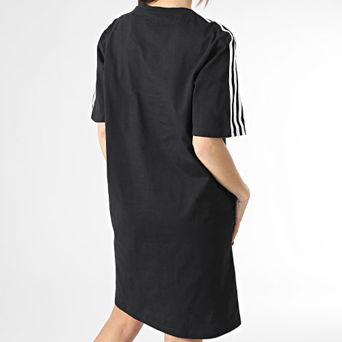 Robe Tee Shirt Femme A Bandes 3 Stripes HR4923 Noir