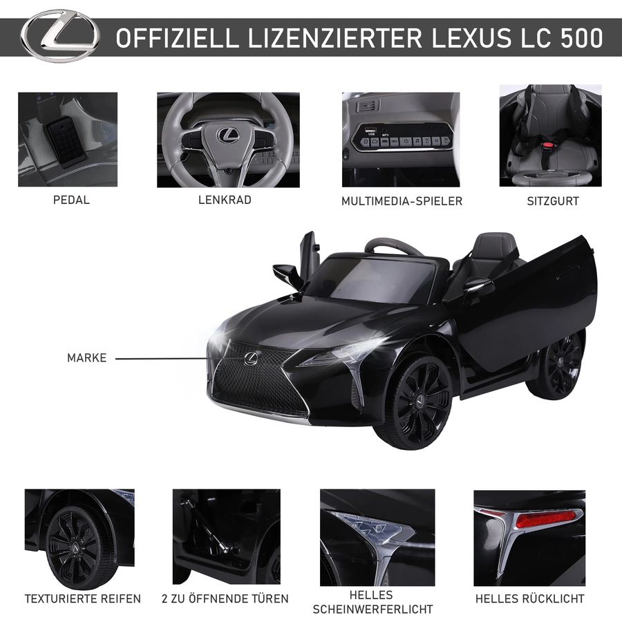 HOMCOM Kinderauto von Lexus schwarz