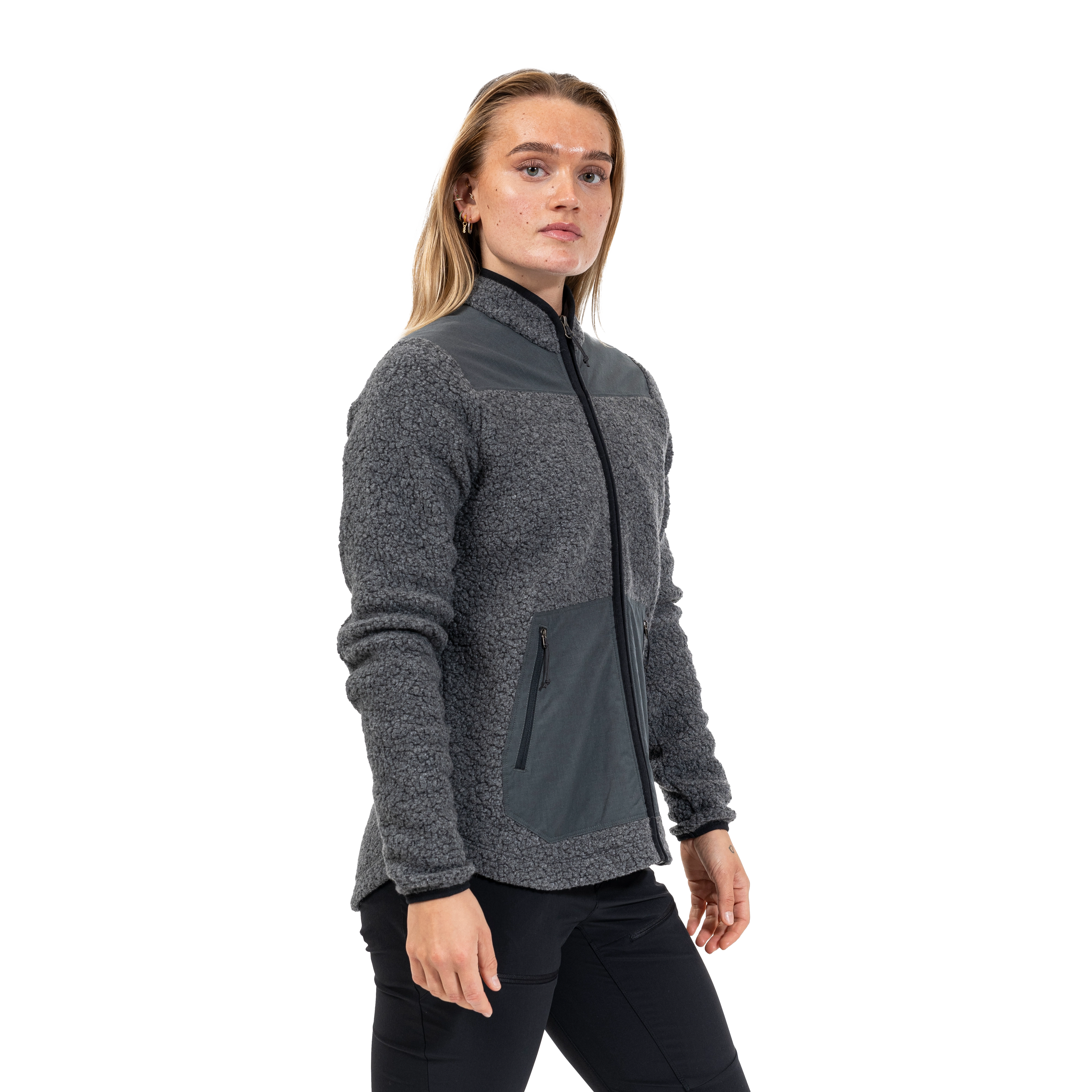 Nordmarka ReWool Pile Midlayer Jacket Women Solid Dark Grey / Dark Shadow Grey