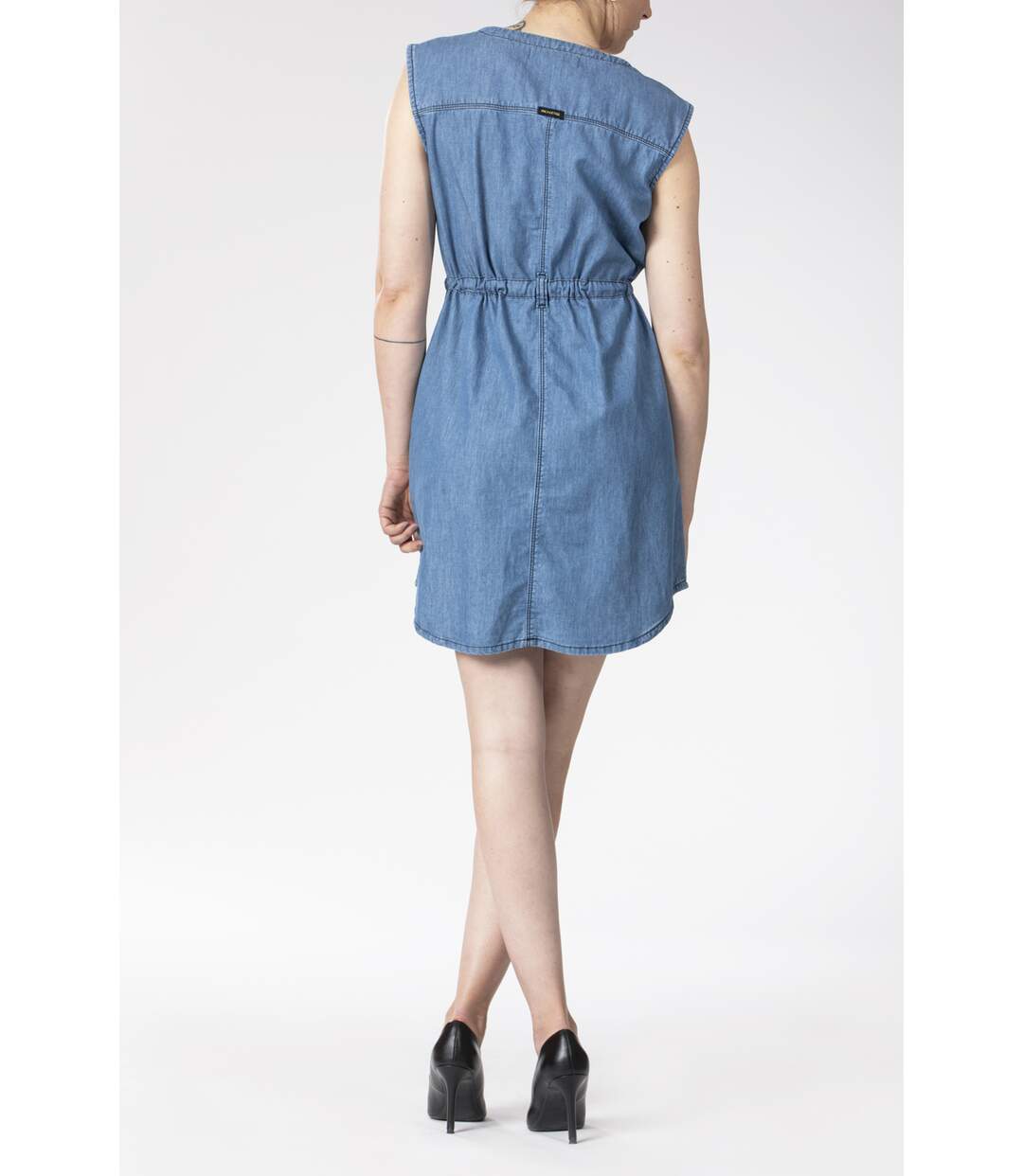 Robe sans manches chambray bleached EGLE BLEU