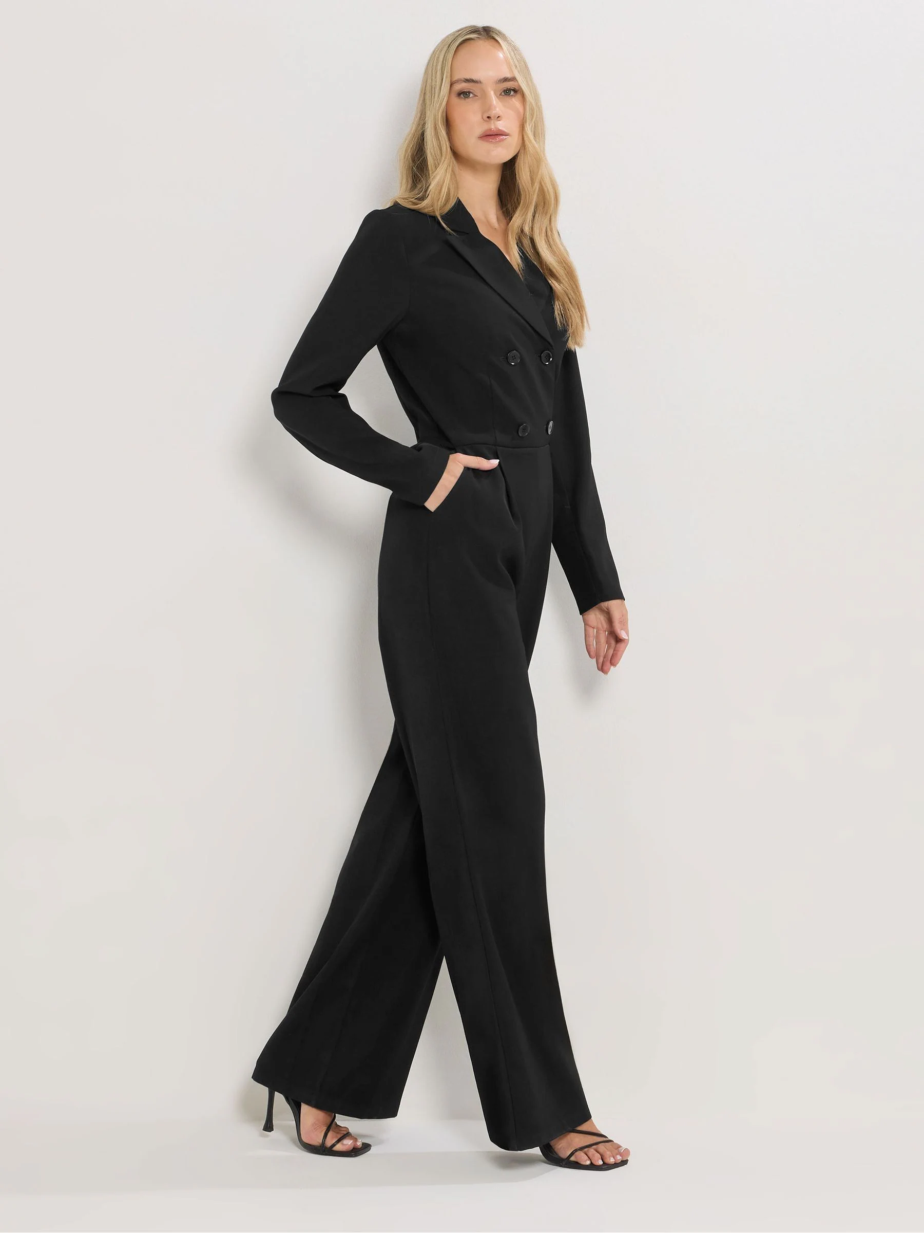 Long Tall Sally Long Sleeve Collar Jumpsuit