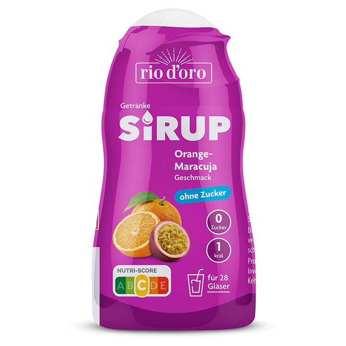 RIO D´ORO Fruchtsirup ohne Zucker 57 ml, Orange-Maracuja
