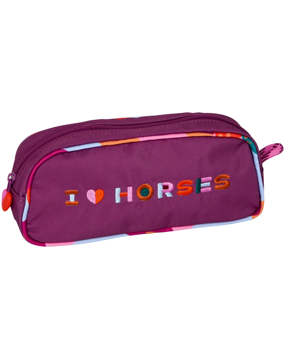 Federtasche I LOVE HORSES (20x6)