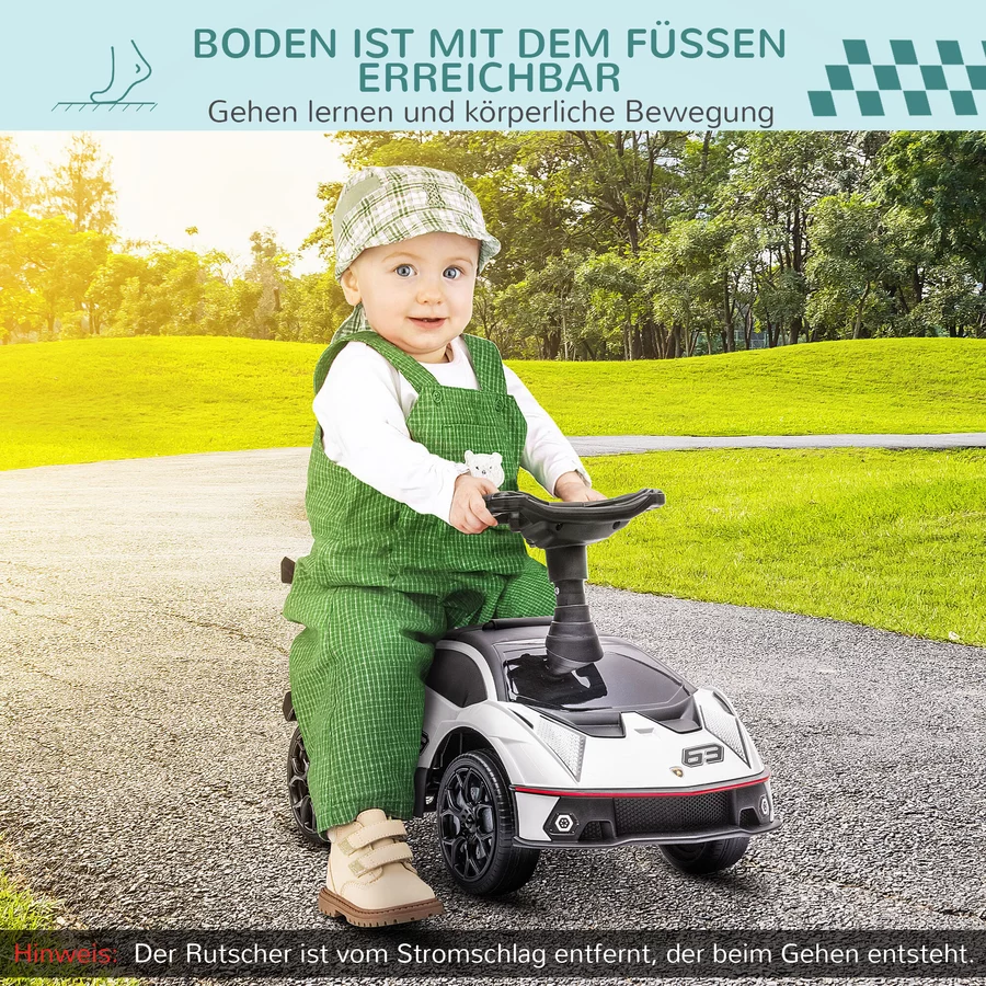 AIYAPLAY Kinderfahrzeug mit Stauraum schwarz, weiß