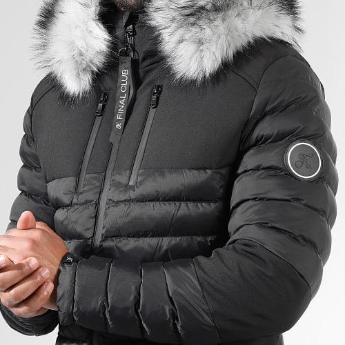 Doudoune Night Shark Avec Fourrure Grise 0022 Noir