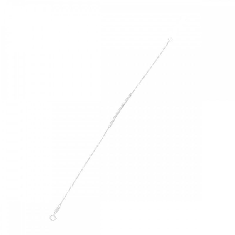 Bracelet chaine or blanc et oxydes de zirconium 