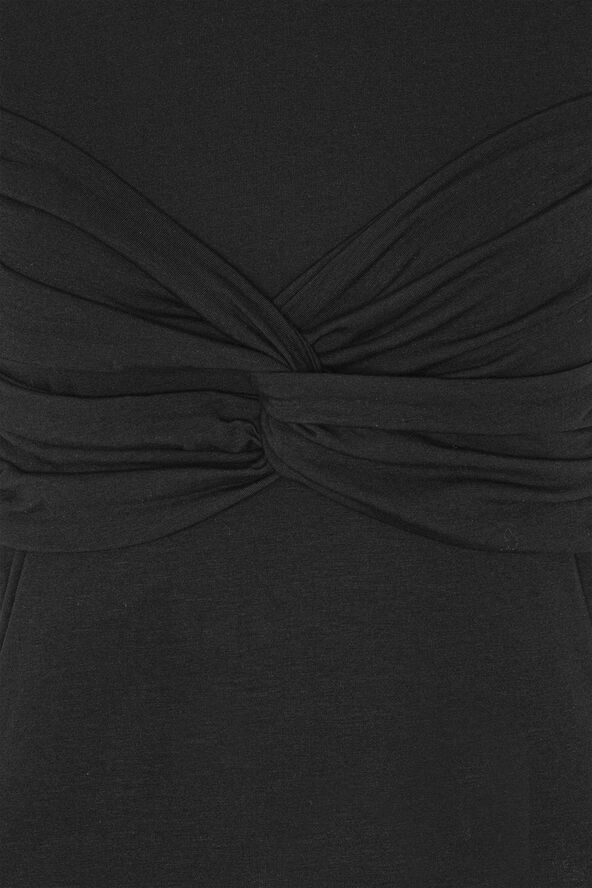 ROTATE Birger Christensen FITTED TWISTED T-SHIRT Black