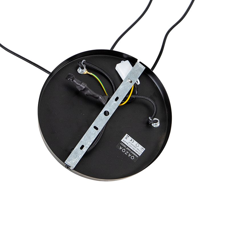 Design hanglamp zwart met smoke glas 3-lichts - Dome