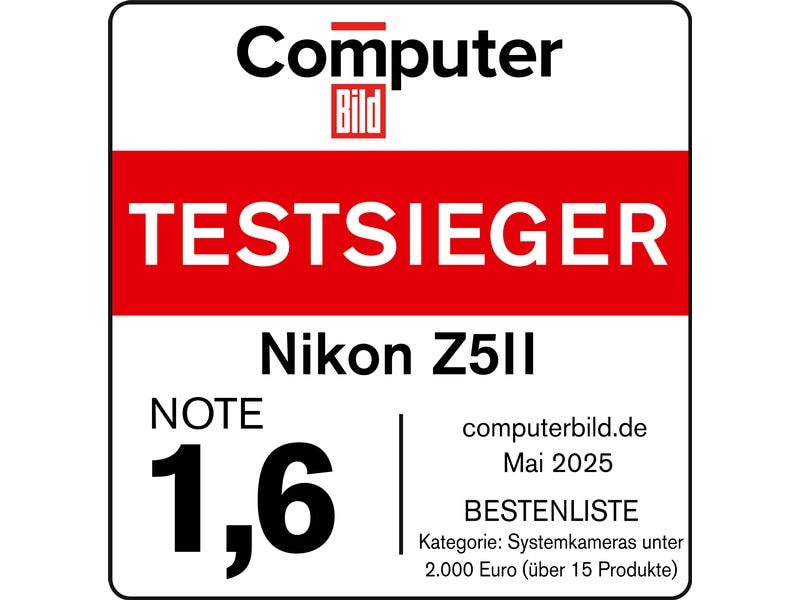 Nikon Fotokamera Z5II Kit Ersatz-Akku, Ladegerät Spiegellose Kamera mit beeindruckender Bildqualität bei Fotos und Filmen mit Akku und Ladegerät