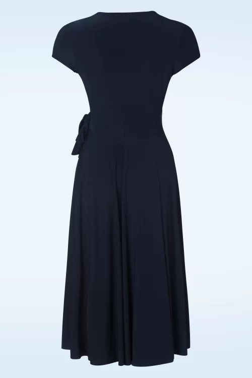 Vintage Chic for Topvintage Layla cross over jurk in marineblauw