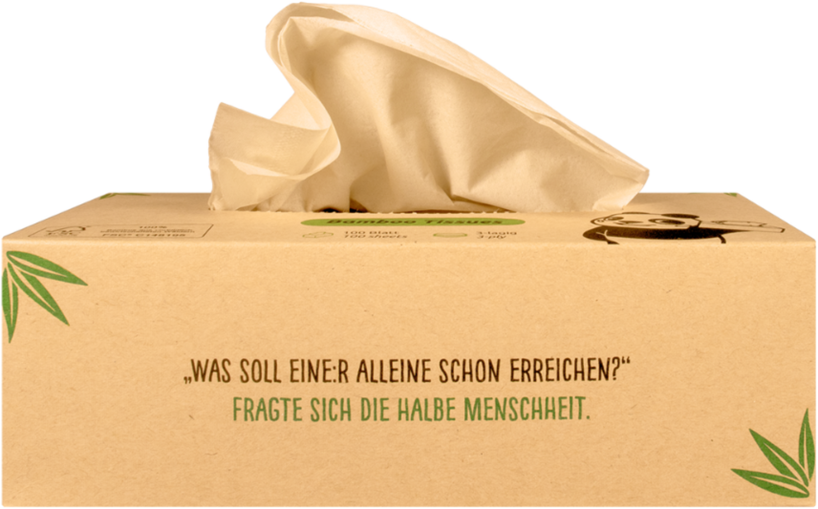 pandoo  Taschentücher aus Bambus, 100 Stk