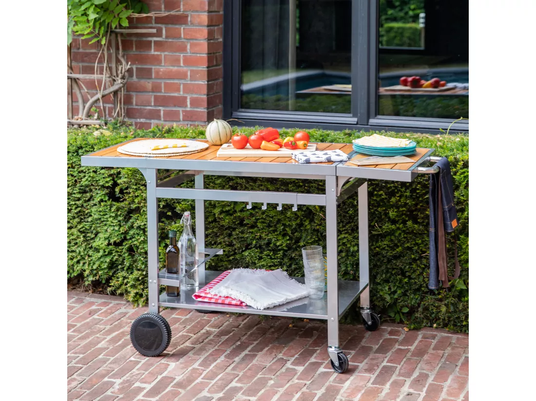 Desserte pour plancha en bois et métal GRANDI XL - COOK'IN GARDEN