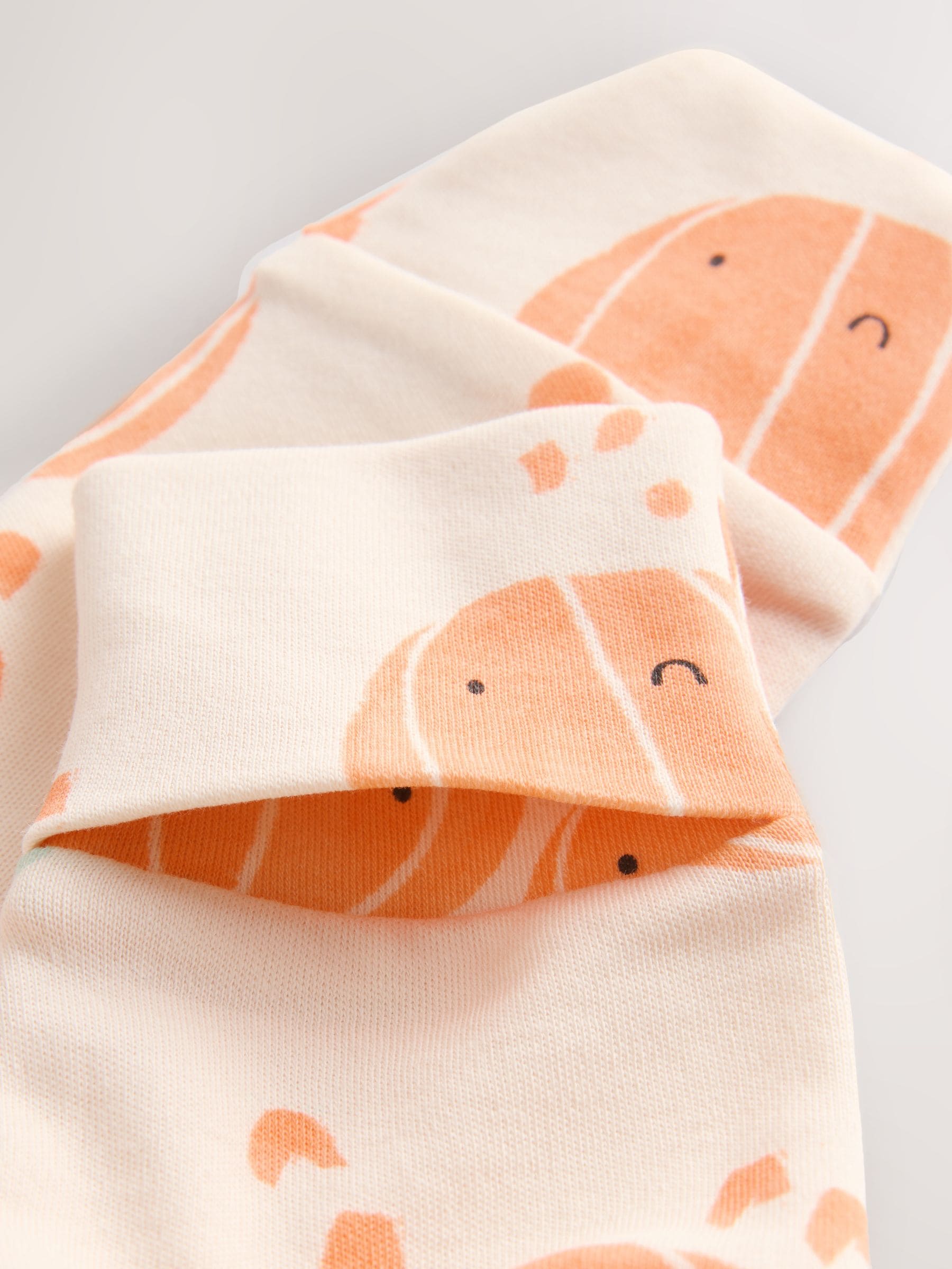 Oranje - Voetloze babypyjama met tweewegrits met pompoenen (0mnd-3jr)