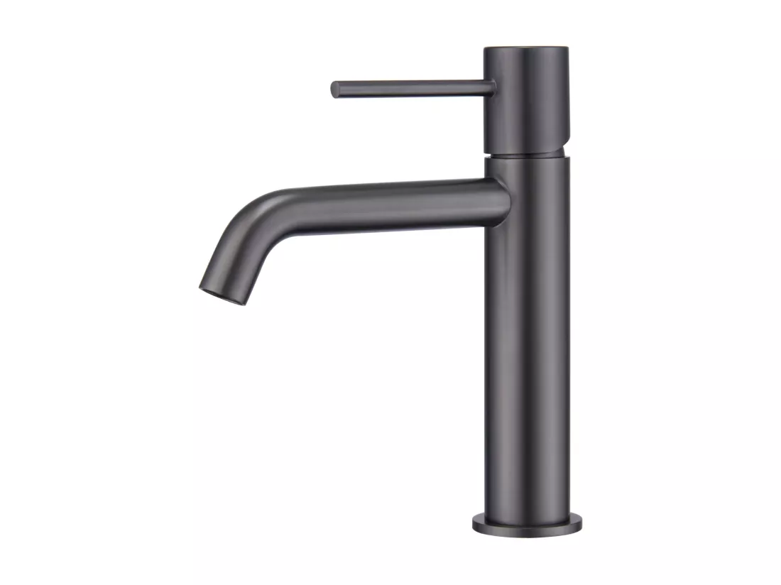 Robinet Mitigeur de Lavabo anti-calcaire Bec Bas Black Gun Métal IMEX MONZA BDM039-1BGM