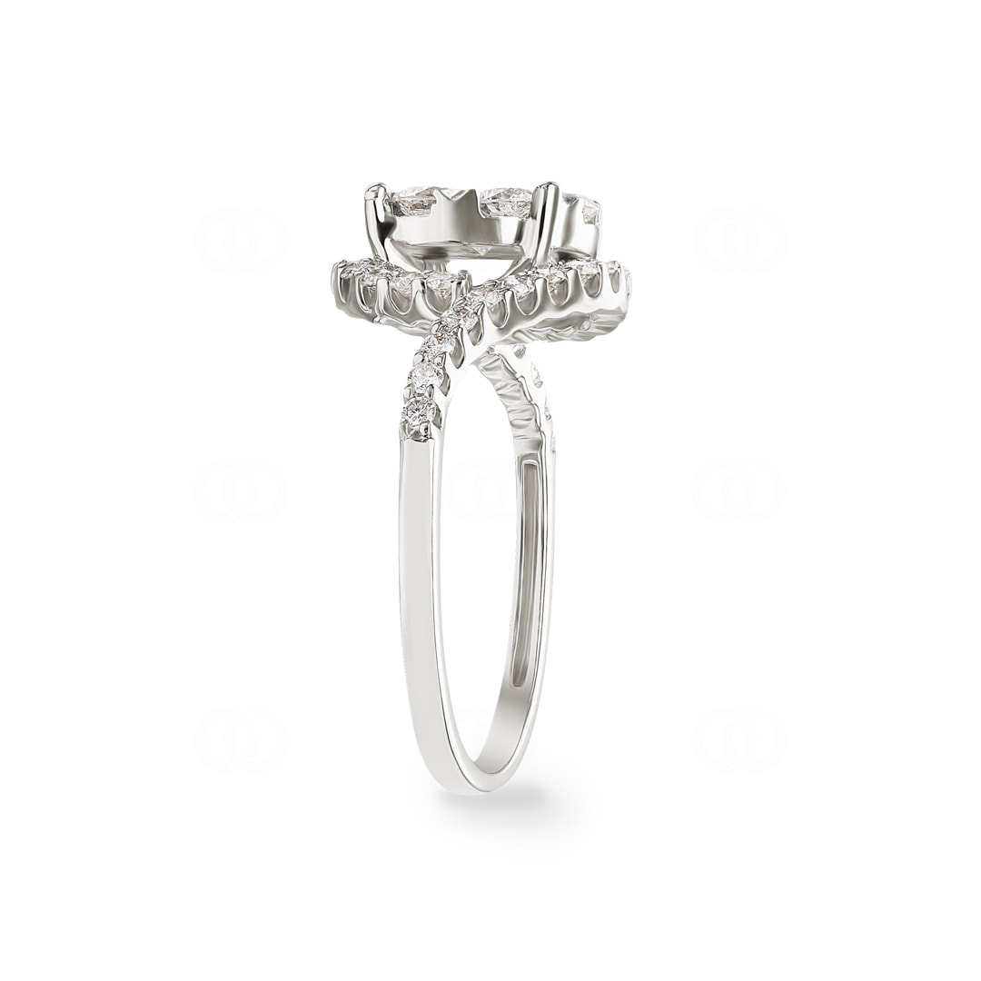 1.01 Karat Diamanten Halo Verlobungsring 750/18 K Weissgold