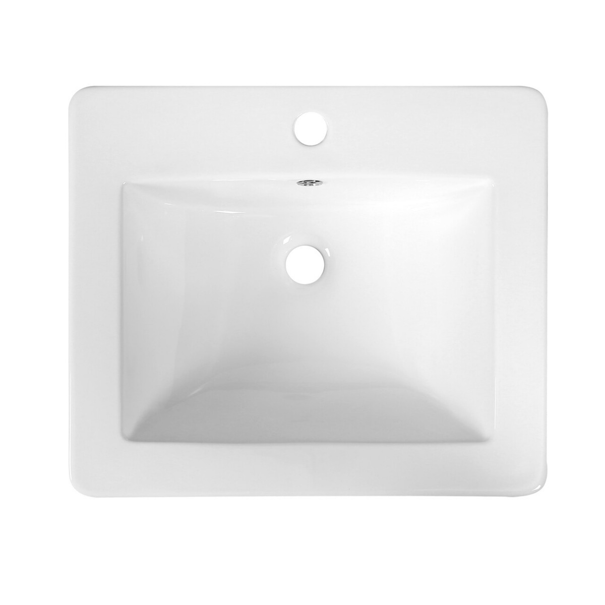 Kerra KR 530 inbouw wastafel 54x46cm met kraangat wit