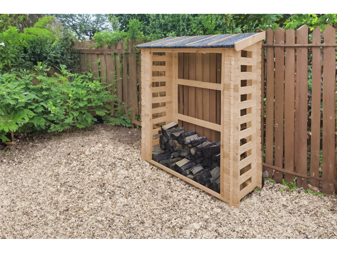 TIMBELA M201 Abri à bûches -l86xL184xH200 cm/ 0.9 m2